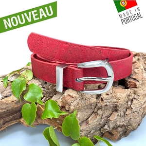 Ceinture en liege artisanale "Rouge"- Ceinture Vegan