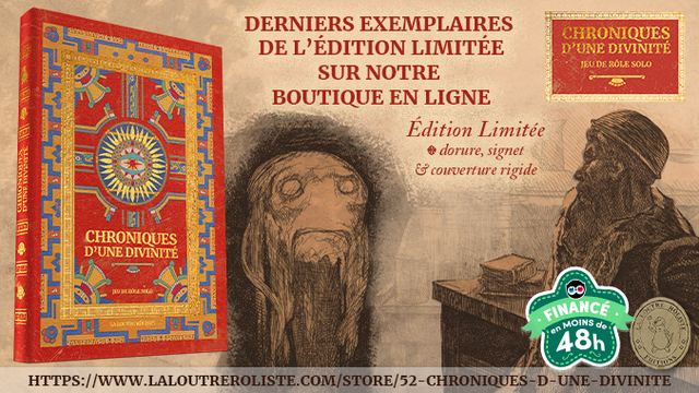Cover image of the project CHRONIQUES D'UNE DIVINITE - Jeu de Rôle solo