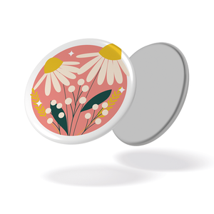 Magnet - Au jardin - Pâquerettes fond rose - 107