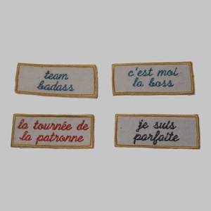 lot de 4 étiquettes "badass" jaune